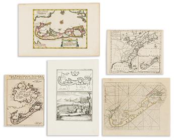 (BERMUDA.) Group of 8 seventeenth-and-eighteenth-century engraved maps.